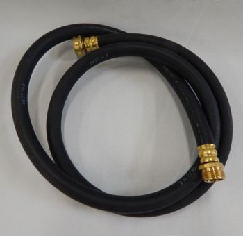 black fiber hose with brass connectors